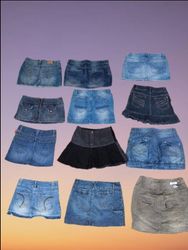 Mini gonne da donna in asfalto blu (MSK-45)