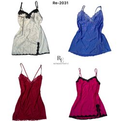Y2K Pretty Silk Slips Tops (RE-2031)