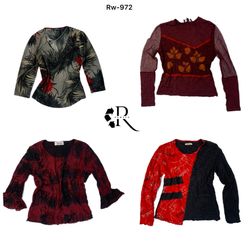 Y2K Love Story Full Sleeve Mesh Mix Tops(RW-972)