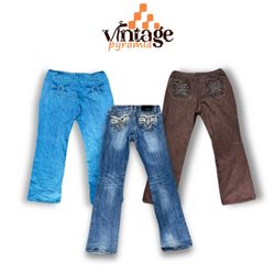 Jeans VPX195 Y2K svasati/bootcut decorati
