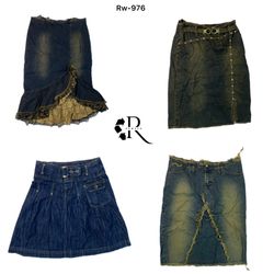 Y2K Unique Britney Era Denim Midi Skirts (RW-976)