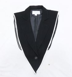 CR654 Upcycled Edge Black Vest Blazer