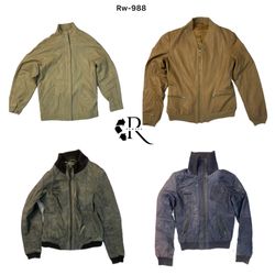 90er/Y2K strukturiere Lederjacke (Rw-988)