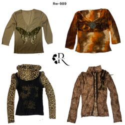 Y2K Grunge bedruckte Langarmoberteile (Rw-989)