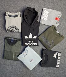 Mix branded vintage round neck hoodies zipper swea..