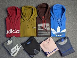 Mix branded vintage round neck hoodies zipper swea..