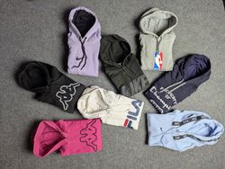 Mix branded vintage round neck hoodies zipper swea..