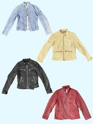 Ensemble de vestes en cuir colorées Y2K (TS-1165)