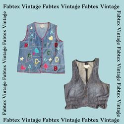 (FV-148) Y2K Denim Waistcoat