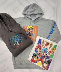 CRZ0176 Vintage Japanese Cartoon Print Hoodies
