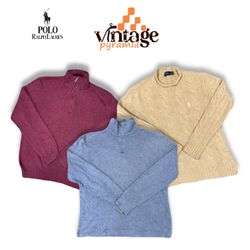 VPX201 Ralph  Lauren  Cable Knit / Quarter Zip Swe..