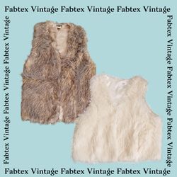 (FV-158) Ensemble de gilet en fourrure synthétique..