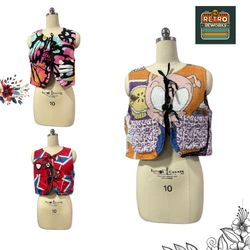 SS25 Upcycled Printed Towel Gilets
