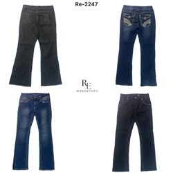 Y2K IT Girl Denim Flared Jeans (Re-2247)