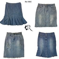 Jupes midi en denim de l'ère Britney Y2K (RW-993)