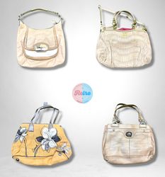 Y2K Coach Revival: Cream, Straw, and Ruched Styles..