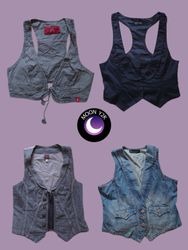 Y2k unique denim waistcoats mix (M-719)