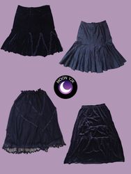 Jupes noires gothiques Y2K (M-723)