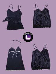 Top cami noir gothique Y2K (M-724)