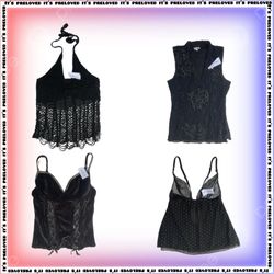 Little Black Tops- All Black Y2K Tops Mix (SS-1417..