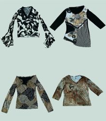 Moda Y2K: Tons Abstratos e Terrosos (TS-1170)