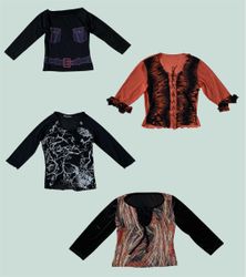 Conjunto de Top de Manga Longa em Mesh Y2K Grunge ..