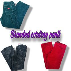 Branded corduroy pants