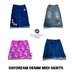 Y2K Day Dream Denim Midi Skirts - EV1062