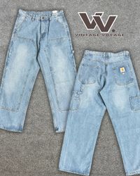 Carhartt reworked style light blue denim pants #17..