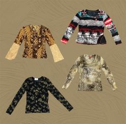 90s/00s Abstract Print Long Sleeve Top(TS:1127)