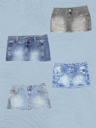 Y2K denim mini skirt (TS:1129)