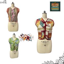 SS25 Reworked Tie Front Quilt Gilets