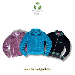 Y2K Velvet Zip-Up Jackets -