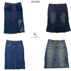 Y2K IT Girl Denim Midi skirts (RE-2270)