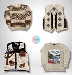 Vintage/Y2K Knit Sweater And Vest Collection (E)