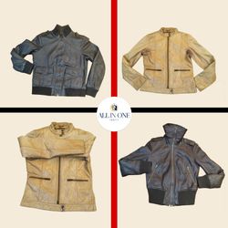 Cuir vintage délavé vestes (AIO-0166)
