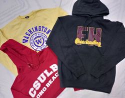 CRZ0212 Vintage Unbranded University Print Hoodie ..