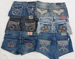 IQ0932 Y2K Style Upcycled Rebel Spark Shorts