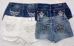 IQ0936 Y2K Style Retro Upcycle Edit Remix Shorts
