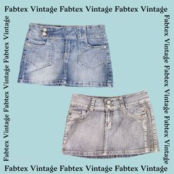 (FV-193) Y2K Denim Mini Skirts
