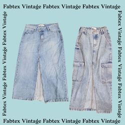 (FV-195) Y2K Denim Maxi Skirts