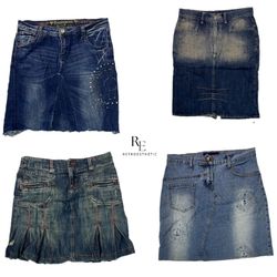 Y2K IT Girl Denim Mini skirts(RE-2279)