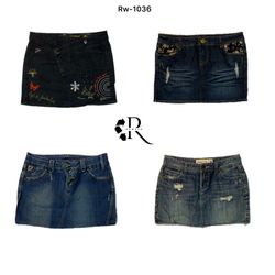 Minis saias de denim Y2K IT Girl (RW-1036)