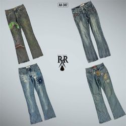Y2K IT Girl Unique Mix Denim Jeans (AA-347)