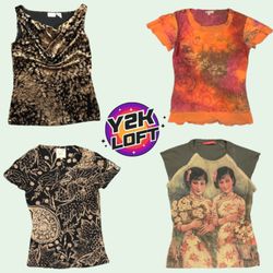 Y2K Earthy Tone Tops Mix
