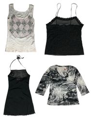 Y2k Shimmer et Tops Noirs : TT-026
