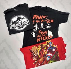 CRZ0300 Vintage Retro Film & TV Print T-Shirt Bund..