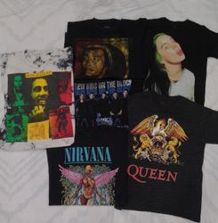 CRZ0260 Vintage Rock & Roll Grafik T-Shirt Bundle