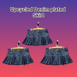 Jupes plissées en denim recyclé