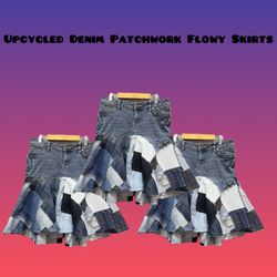 Patchwork en denim upcyclé fluide